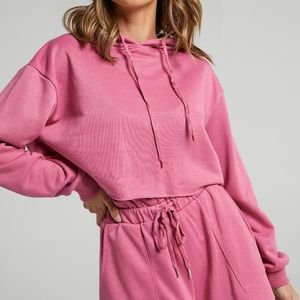 Showpo pink crop top sweatshirt